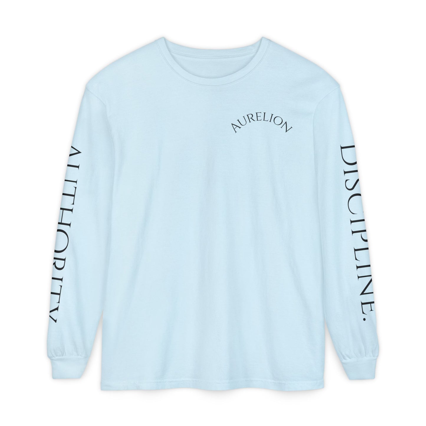 Aurelion Crest Long Sleeve Tee — 'Aurelion' Shield & Laurel Graphic