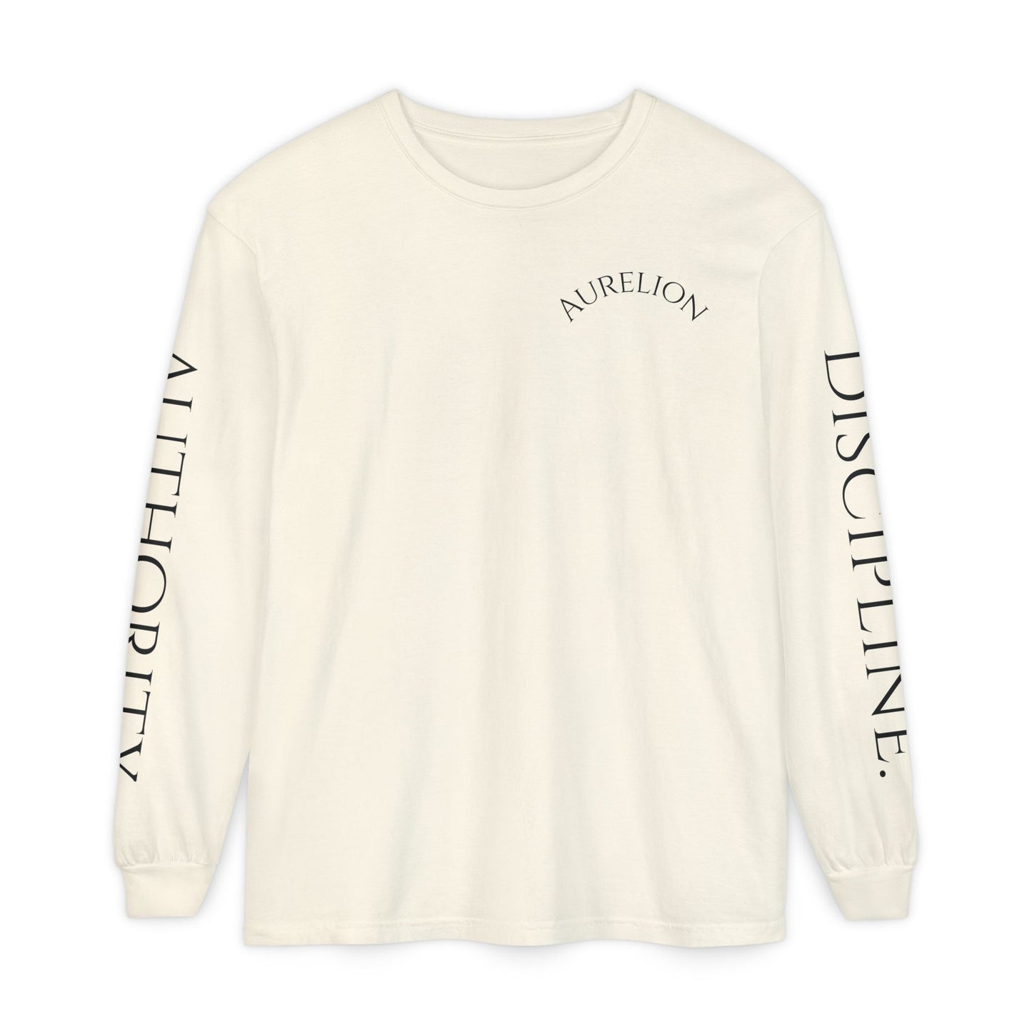 Aurelion Crest Long Sleeve Tee — 'Aurelion' Shield & Laurel Graphic