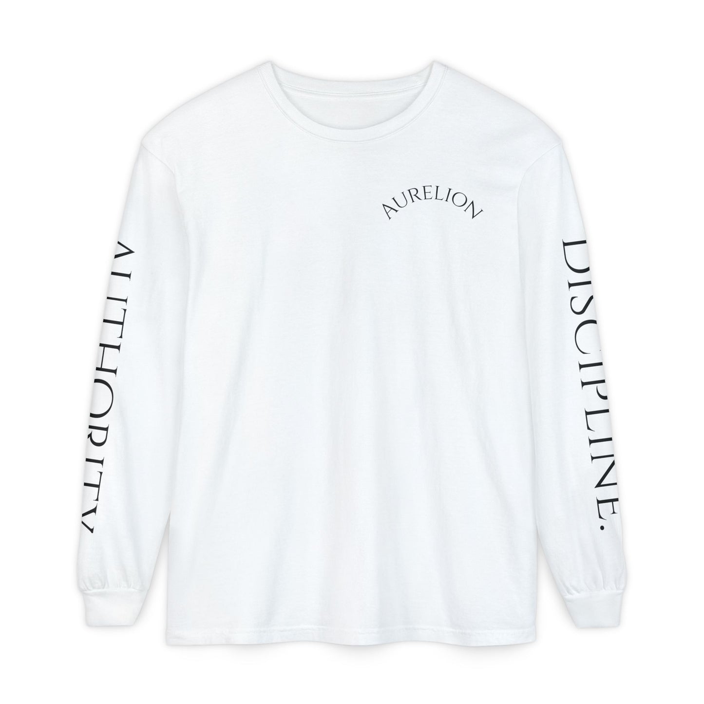 Aurelion Crest Long Sleeve Tee — 'Aurelion' Shield & Laurel Graphic